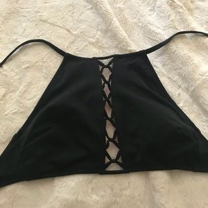 PINK halter stitched bikini top